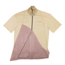 A Plan Application Men's Brown Rubber Half Zip Shirt - Beige/Purple