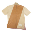 A Plan Application Men's Brown Rubber Half Zip Shirt - Beige/Purple