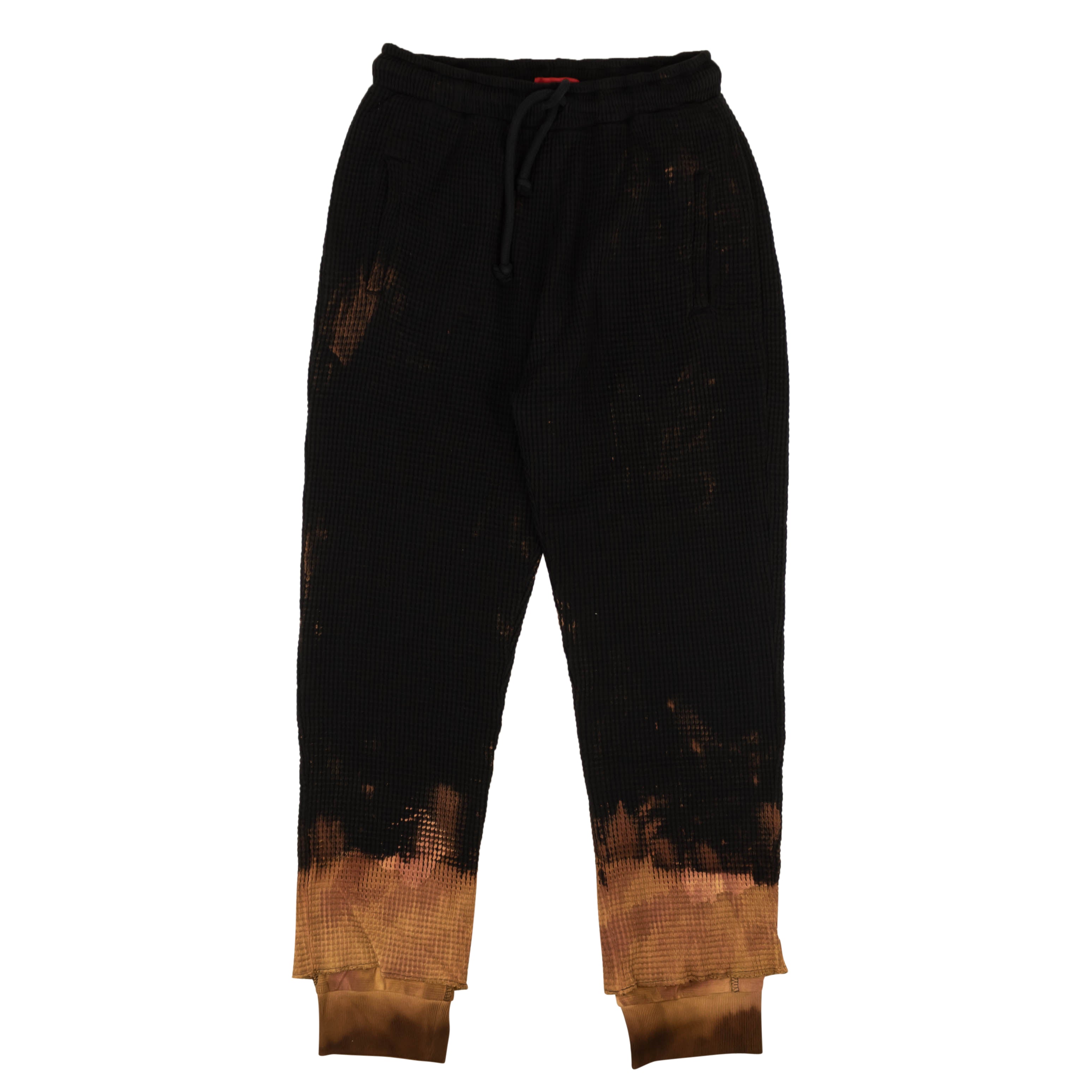 424 On Fairfax Waffle Knit Double Layer Pants - Black/Brown