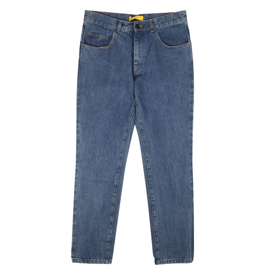 Pyer Moss Leather Pocket Jeans - Blue/White