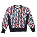Champion All Over Logo Crewneck - Navy/Red/White