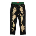 424 On Fairfax Distressed Bleached Pants - Green/Black/Brown