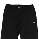 Black Straight Hem Logo Patch Pants