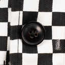 Black And White Checkered Sticker Design Parka Coat