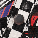 Black And White Checkered Sticker Design Parka Coat