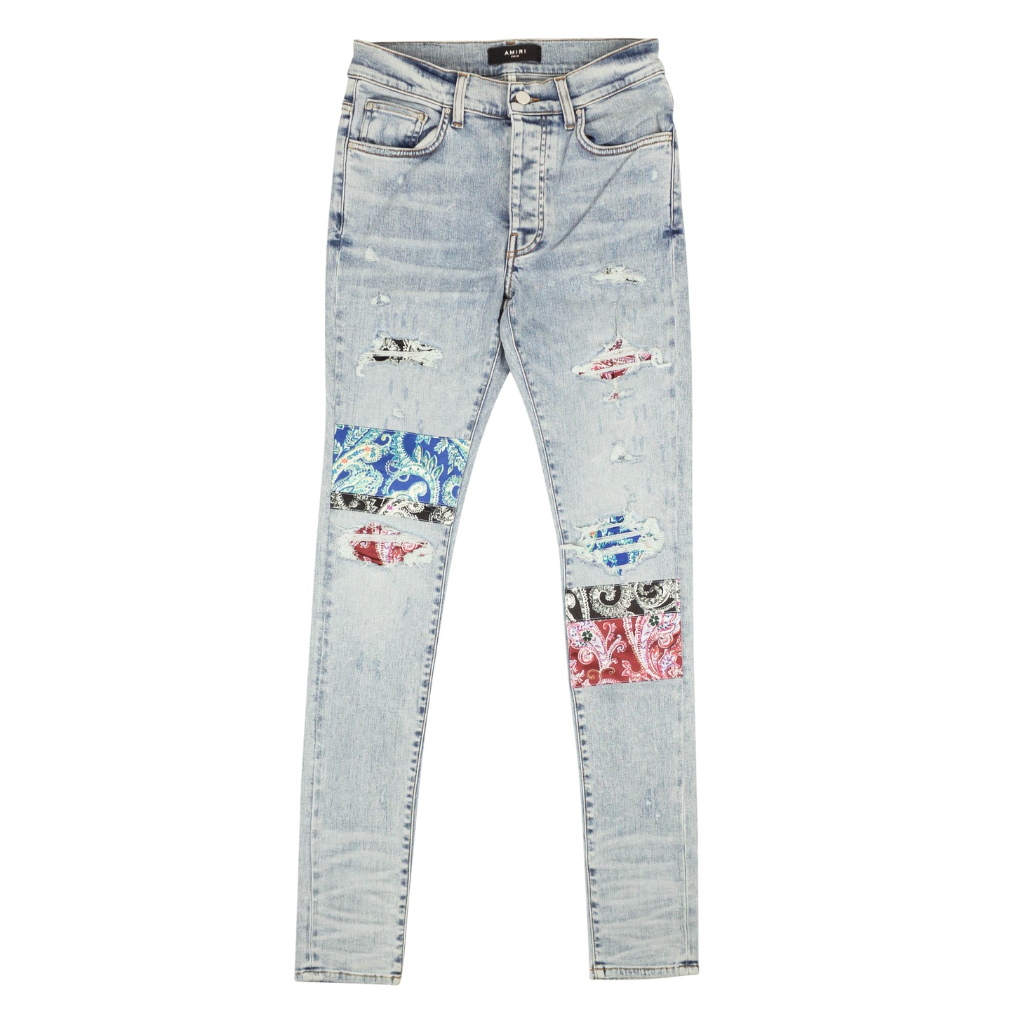 Amiri Pajama Art Patch Jeans - Blue