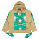 Blue And Grey Embroidery Body Cagoule Sweater