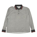 Grey Imitation Taped Polo Shirt