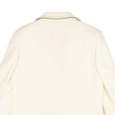 White Piped Wool Blend Tennis Jacket