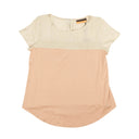 Davide Cenci Mixed Media Short Sleeve T-Shirt - Beige/Blush