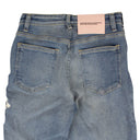 Lost Daze Indigo Skeleton Moon Crop Flared Jeans - Blue