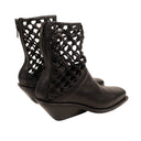 Black Lattice Mule Ankle Boots