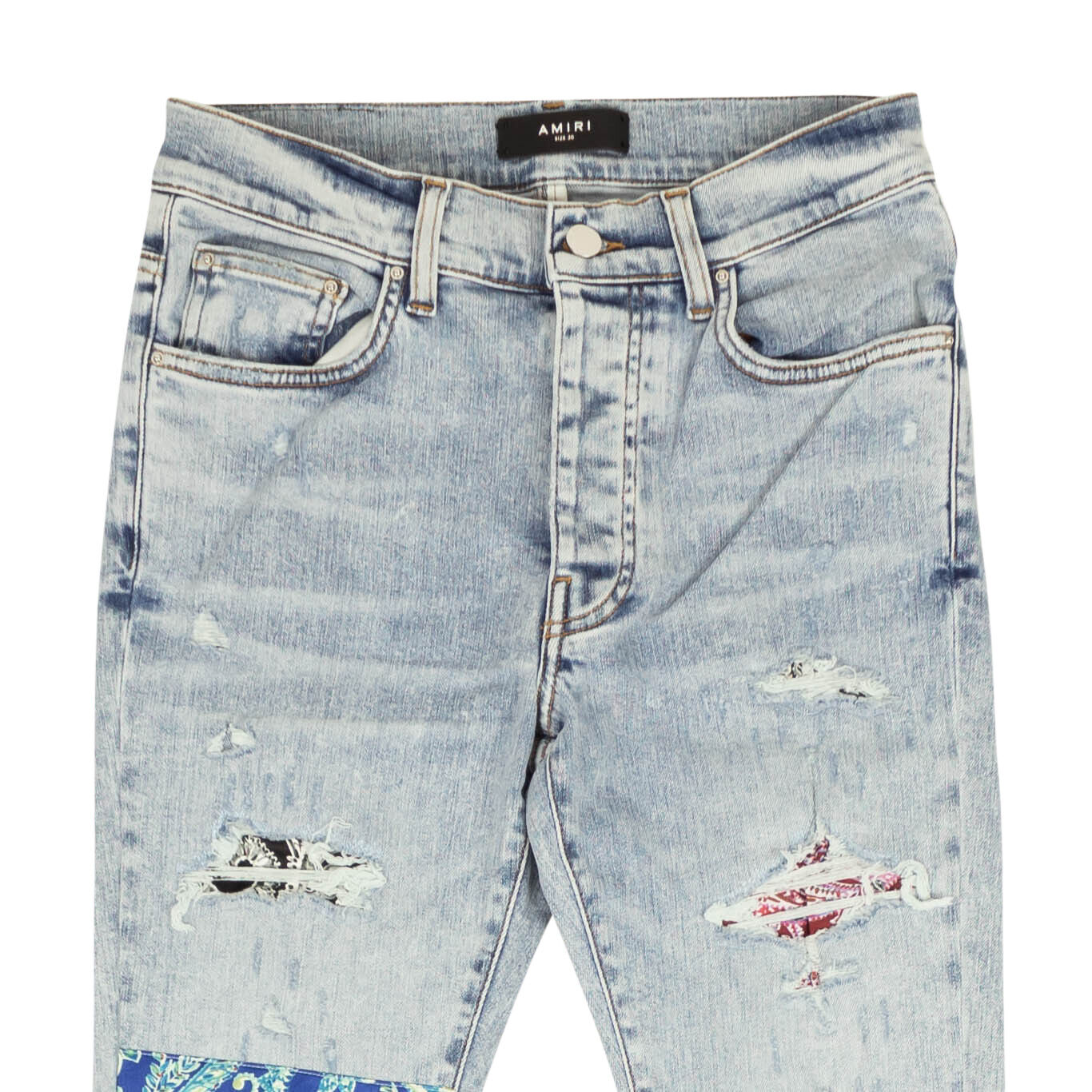 Amiri Pajama Art Patch Jeans - Blue