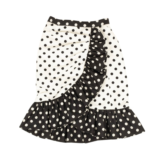Rodarte Polka Dot Ruffle Skirt - White/Black