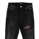 Black Distressed MX1 Bandana Skinny Jeans