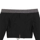 ADAM SELMAN SPORT Sport Shoulder And Abs Top - Black/Silver