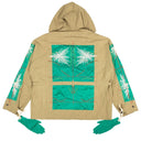 Blue And Grey Embroidery Body Cagoule Sweater