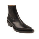 Ion Pointed Leather Ankle Boots - Black