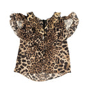 Rodarte Leopard Print Silk Short Sleeve Blouse - Brown