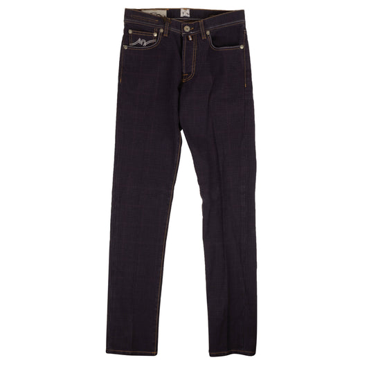 Pantaloni Torino Plaid Italian Selected Denim Jeans - Purple