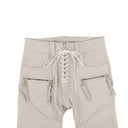 Unravel Project Ice Leather Lace-Up Front Cropped Pants - Gray