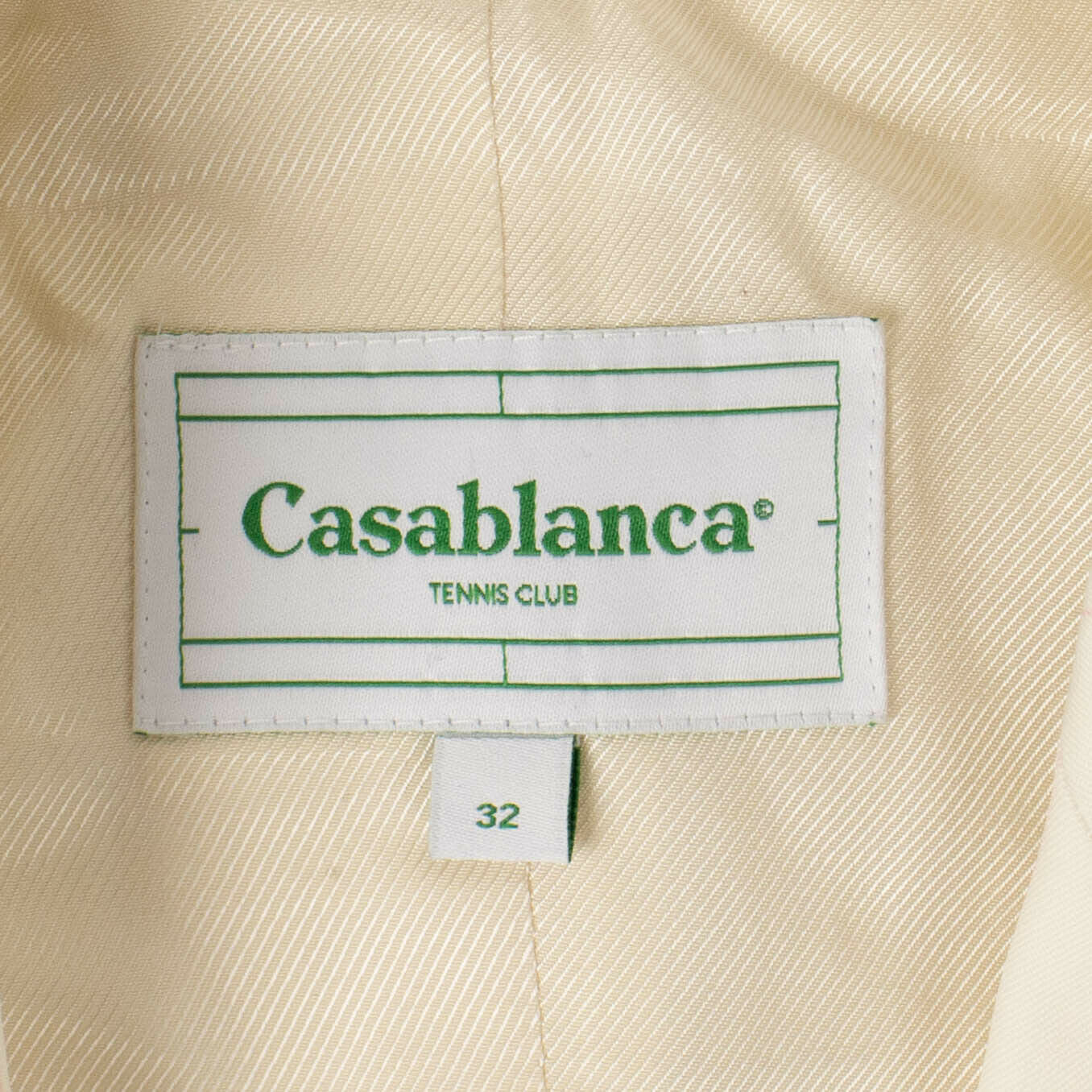 Casablanca Wool Rio Pink Pinstriped Wide Leg Suit - Cream