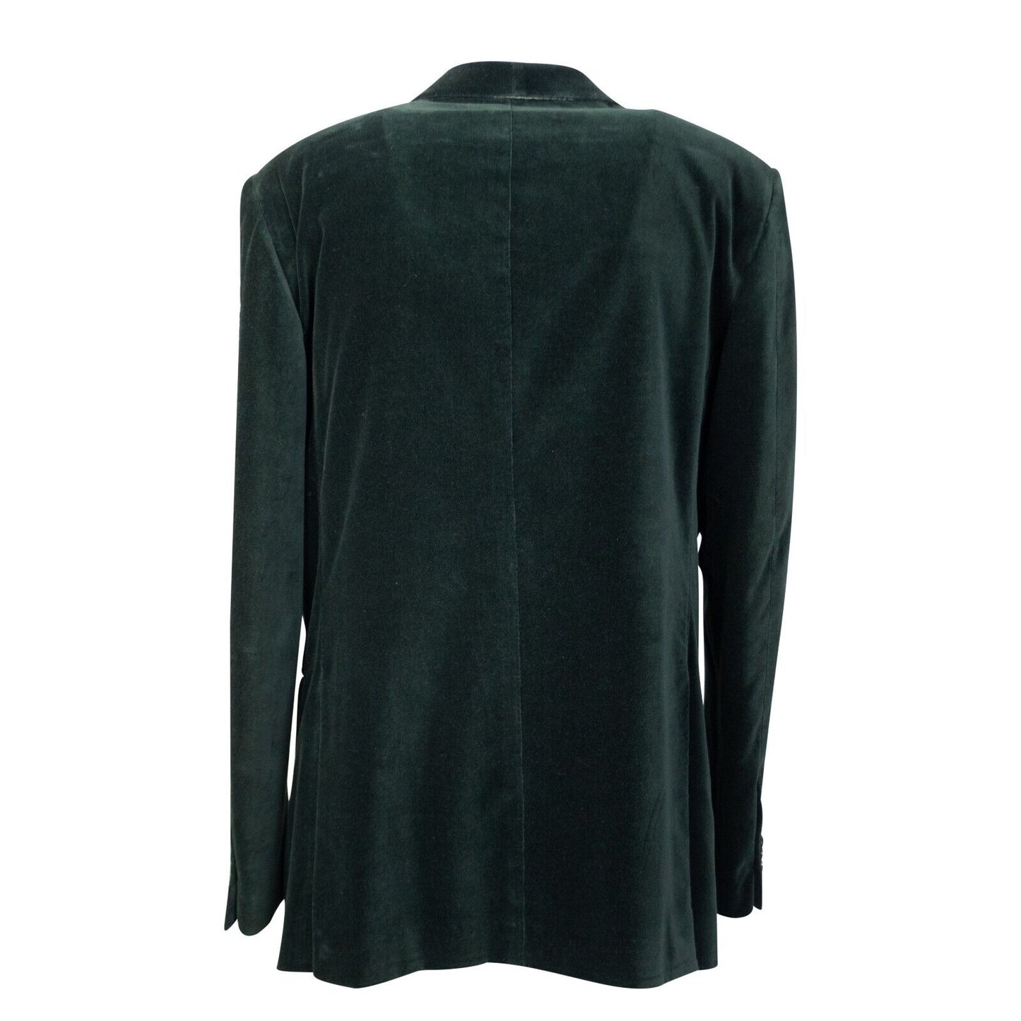 Green Cotton Velvet Single Breasted Blazer