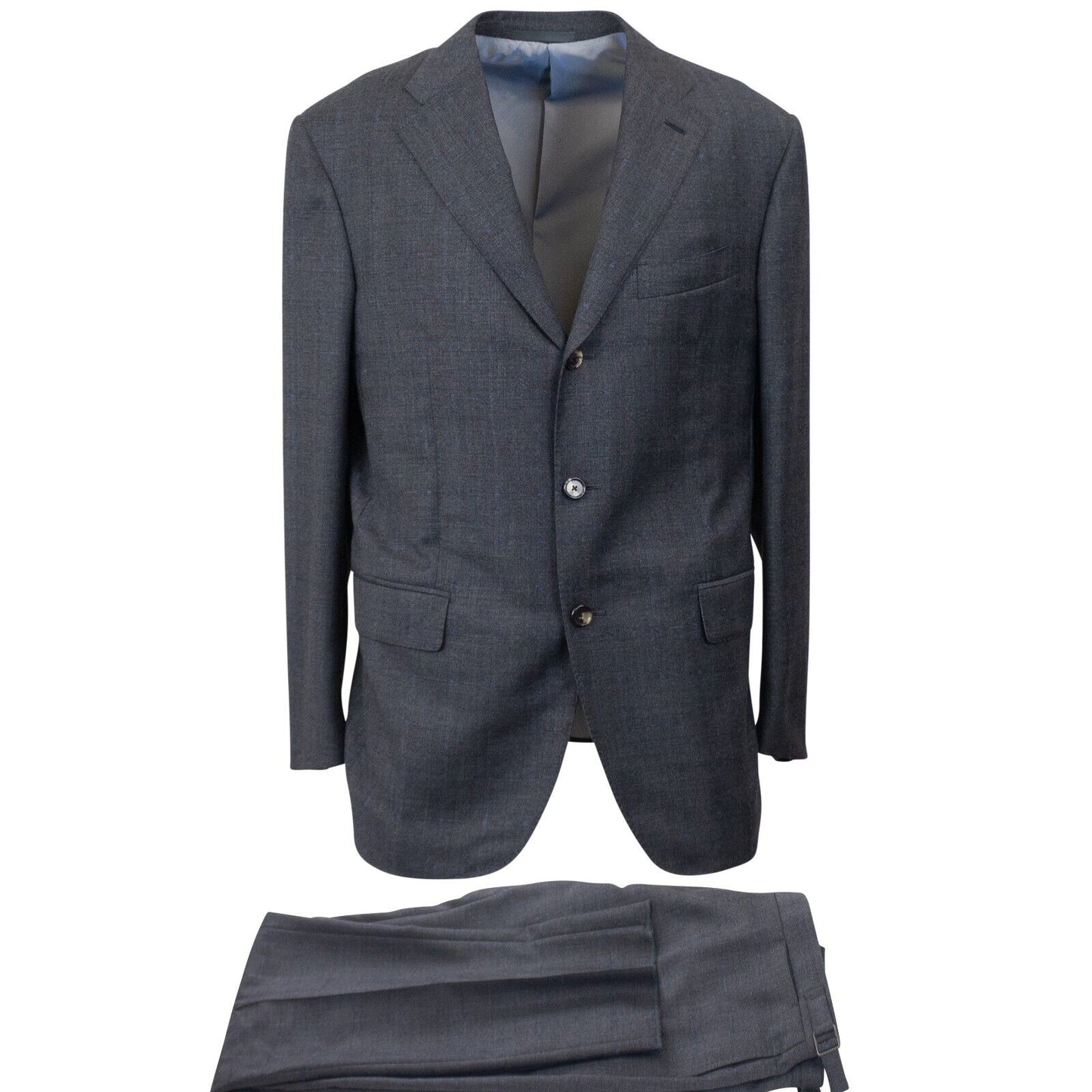 Grey Wool Single Breasted Suit