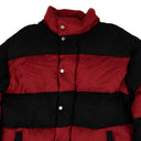 Red And Black Striped Down Padded Jacket