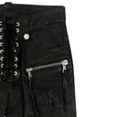 Unravel Project Leather Distressed Lace Up Skinny Pants - Black