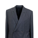 Charcoal Grey Wool Pinstripe Double Breasted Suit