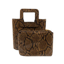 Caramel Brown Snake Mini Shirley Bag