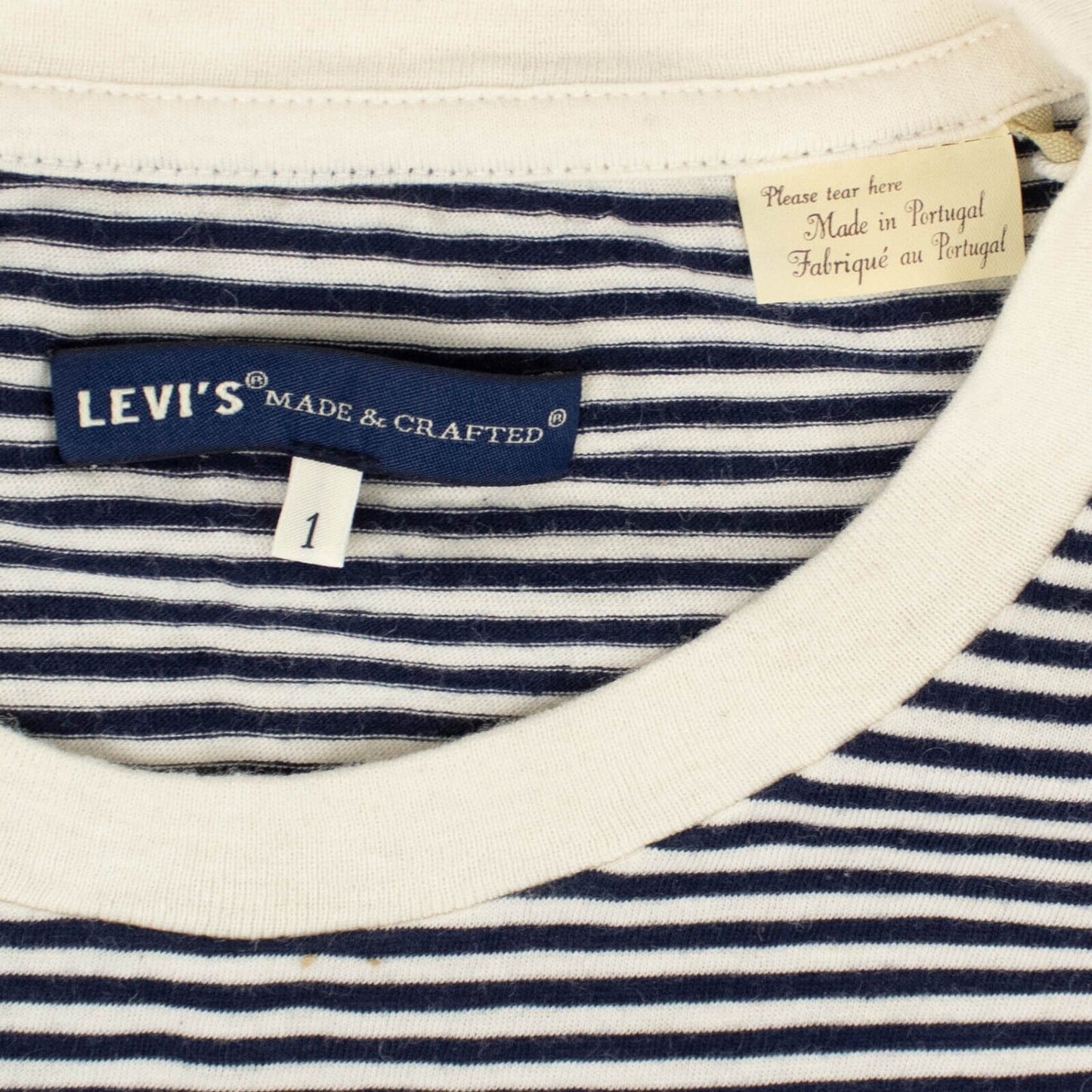 Levi'S Made & Crafted Striped Pocket T-Shirt - Navy/White