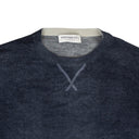 President'S Crewneck G.16 Wool Cashmere Hand Print - Navy
