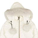 Women's Pearl White Bomber Down Jacket