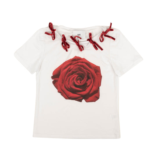 Steve Smith Sos Short Sleeve Rose Bow T-Shirt - White