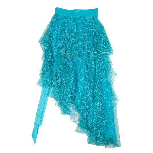 Rodarte Floral Lace Asymmetrical Skirt - Teal