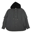 Name Cotton Typewriter Hooded Shirt - Black/Gray