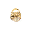 Ambush Heart Box Crystal Ring - Silver