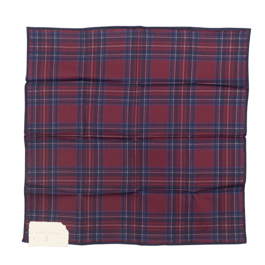 Maroon And Navy Plaid Pocket Square