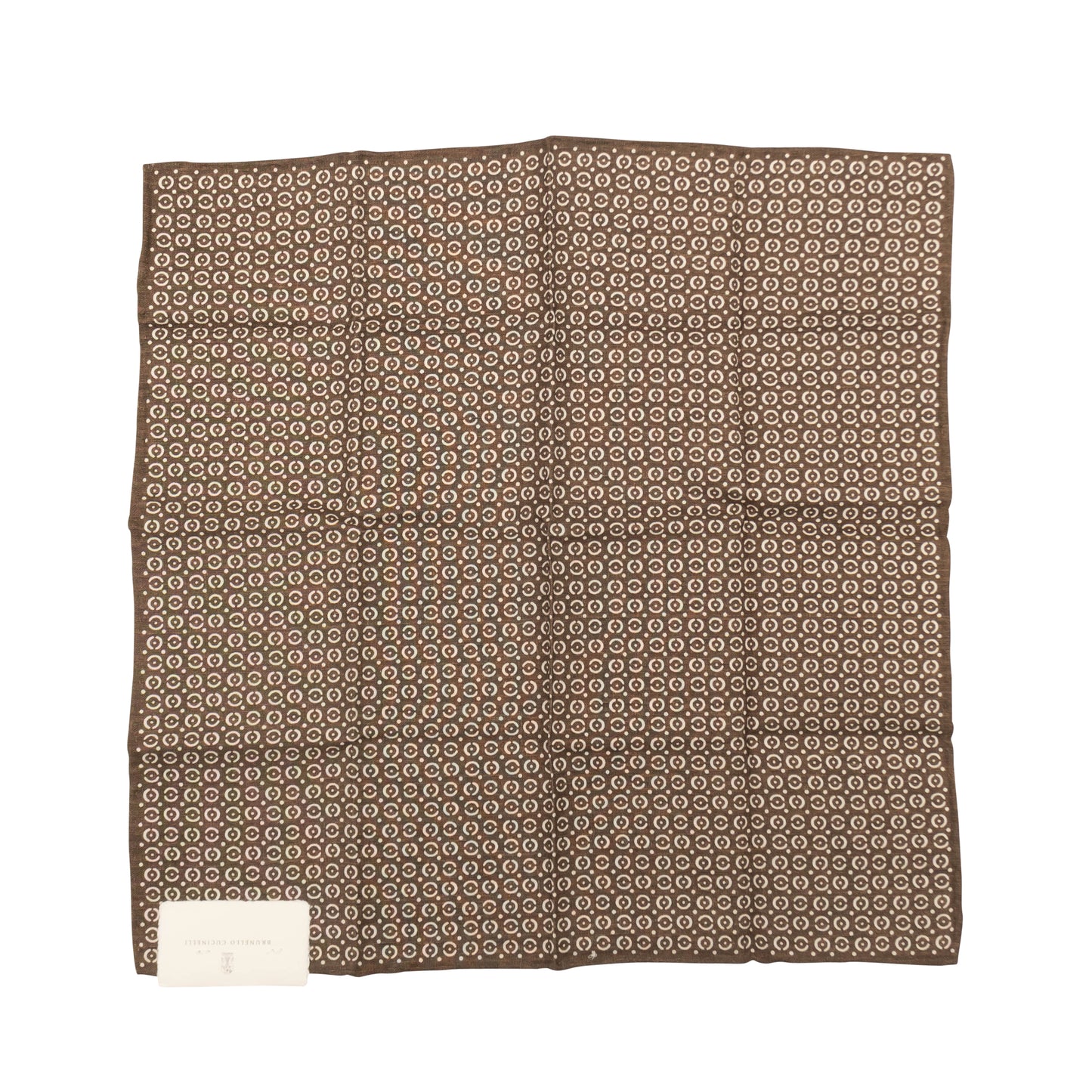 Brown Polka Dot Print Pocket Square