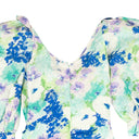 Alessandra Rich Floral Silk Taffeta Mini Dress - Blue