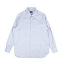 Blue Woven Striped Cotton Dress Shirt