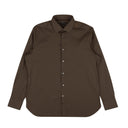 Brown Cotton Button Down Dress Shirt