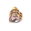 Gold And Purple Heart Box Crystal Ring