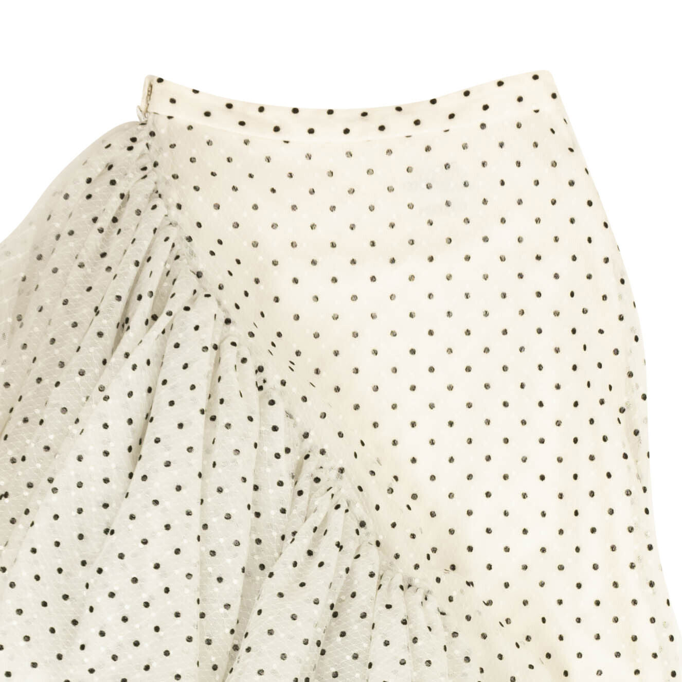 Rodarte Flocked Tulle Asmmetric Skirt - White/Black