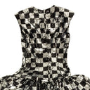 Black And Silver Sequined Sleevless Drop Waist Dress