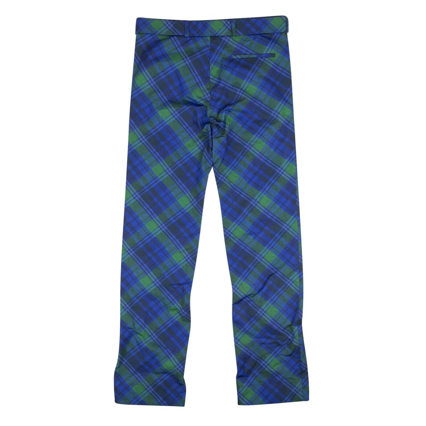 Stefan Cooke Studded Tartan Print Trousers - Blue/Green