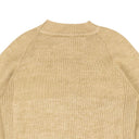 Camel Swans Crochet Front Sweater