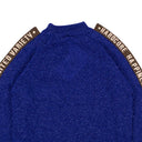 Survival Of The Fashionest Glitter Slogan Sweater - Blue